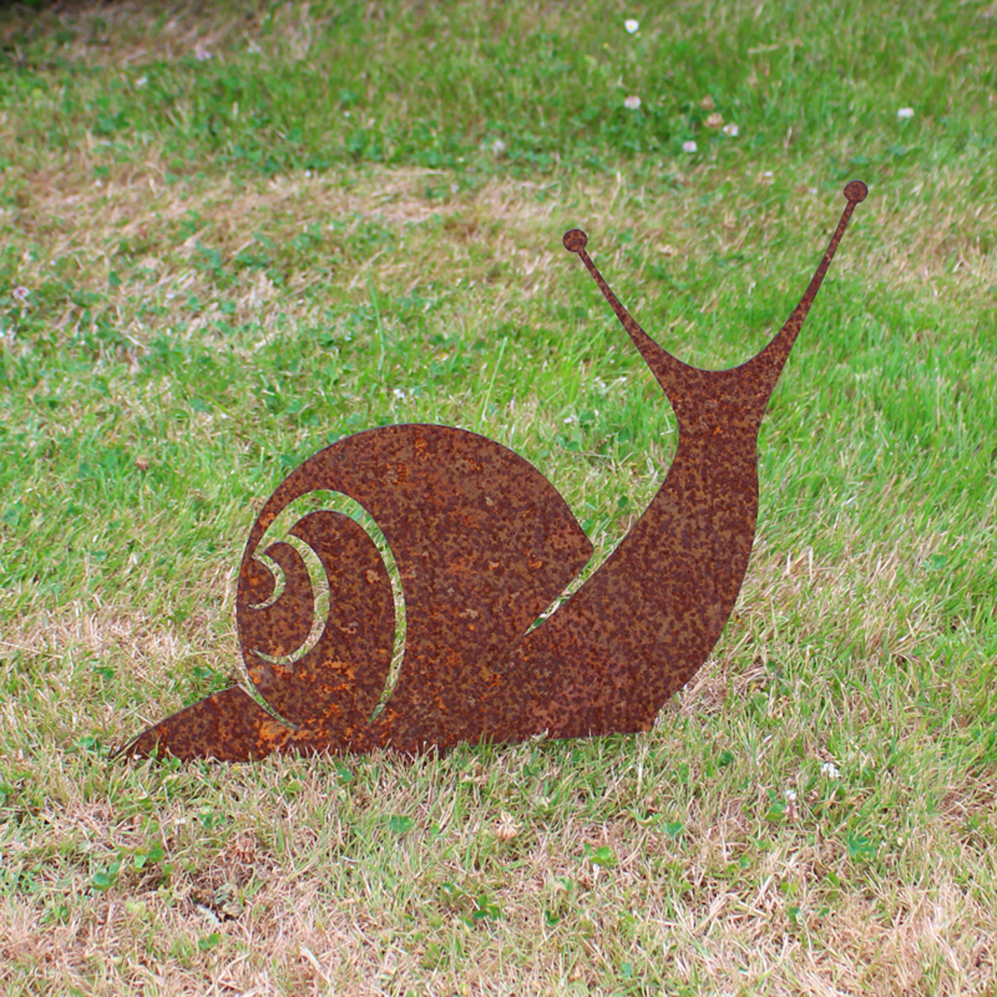 Gerry Décoration de jardin en forme d'escargot avec épine en métal rouillé